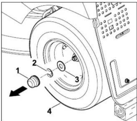 STIHL RT 4082 - Removing a wheel - 1