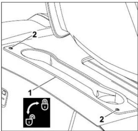 STIHL RT 4082 - Closing the storage compartment: - 1
