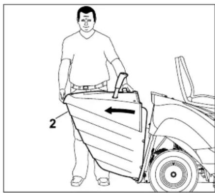 STIHL RT 4082 - Retirar el recogedor de hierba - 2