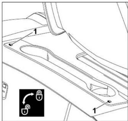 STIHL RT 4082 - Ouverture du compartiment de rangement : - 1