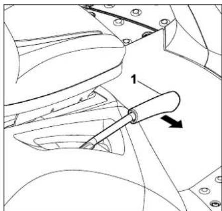 STIHL RT 4082 - Bloquear la palanca de ajuste de la+.    altura de corte - 1