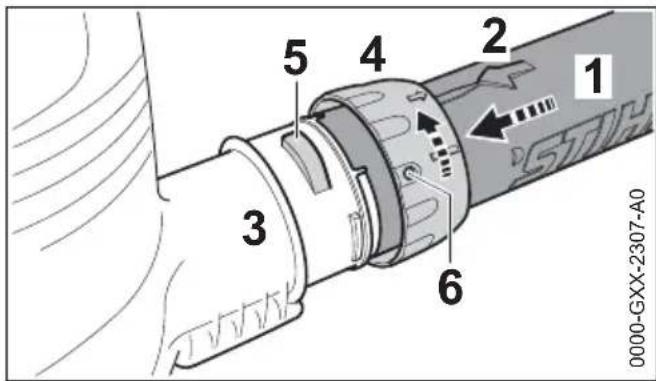 STIHL SHE 71 - Blasrohr montieren - 1