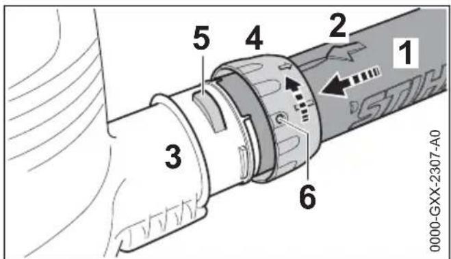 STIHL SHE 71 - Blaaspijp monteren - 1