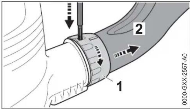 STIHL SHE 71 - Démontage du raccord coude - 1