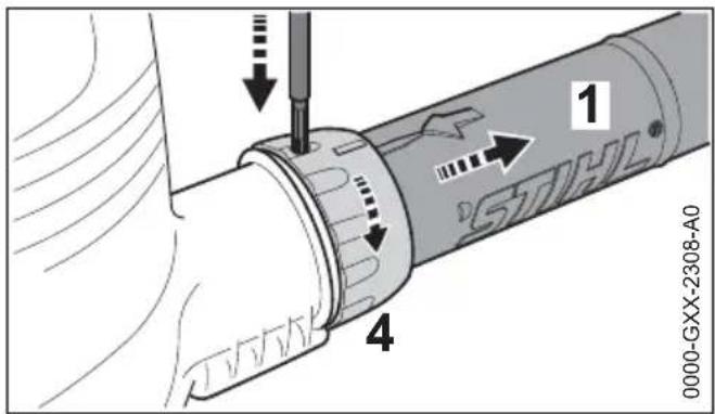 STIHL SHE 71 - Blaaspijp demonteren - 1