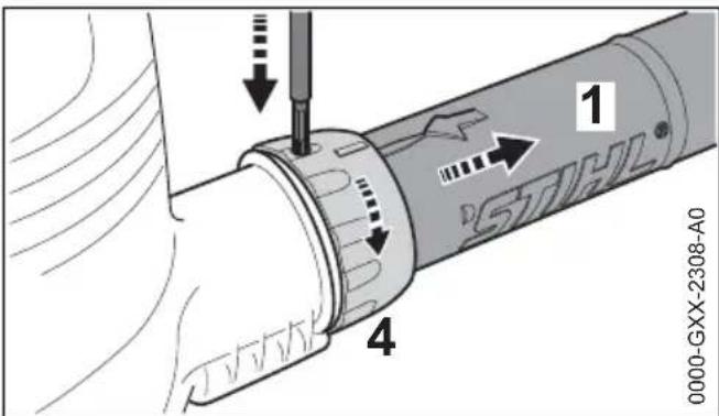 STIHL SHE 71 - Démontage du tube de soufflage - 1
