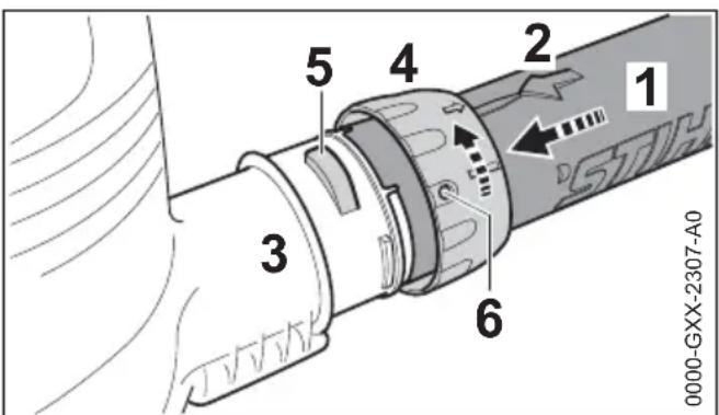 STIHL SHE 71 - Mounting the Blower Tube - 1