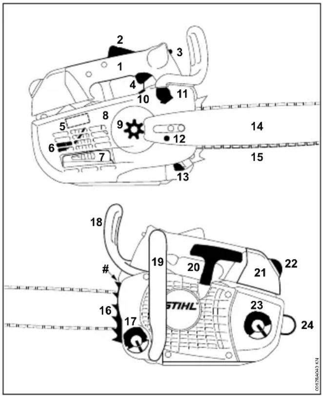 STIHL MS 201 TCM - Componenti principali - 1