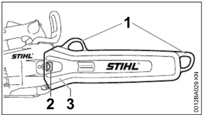 STIHL MS 201 TCM - Riparo antiperdita per catena - 1