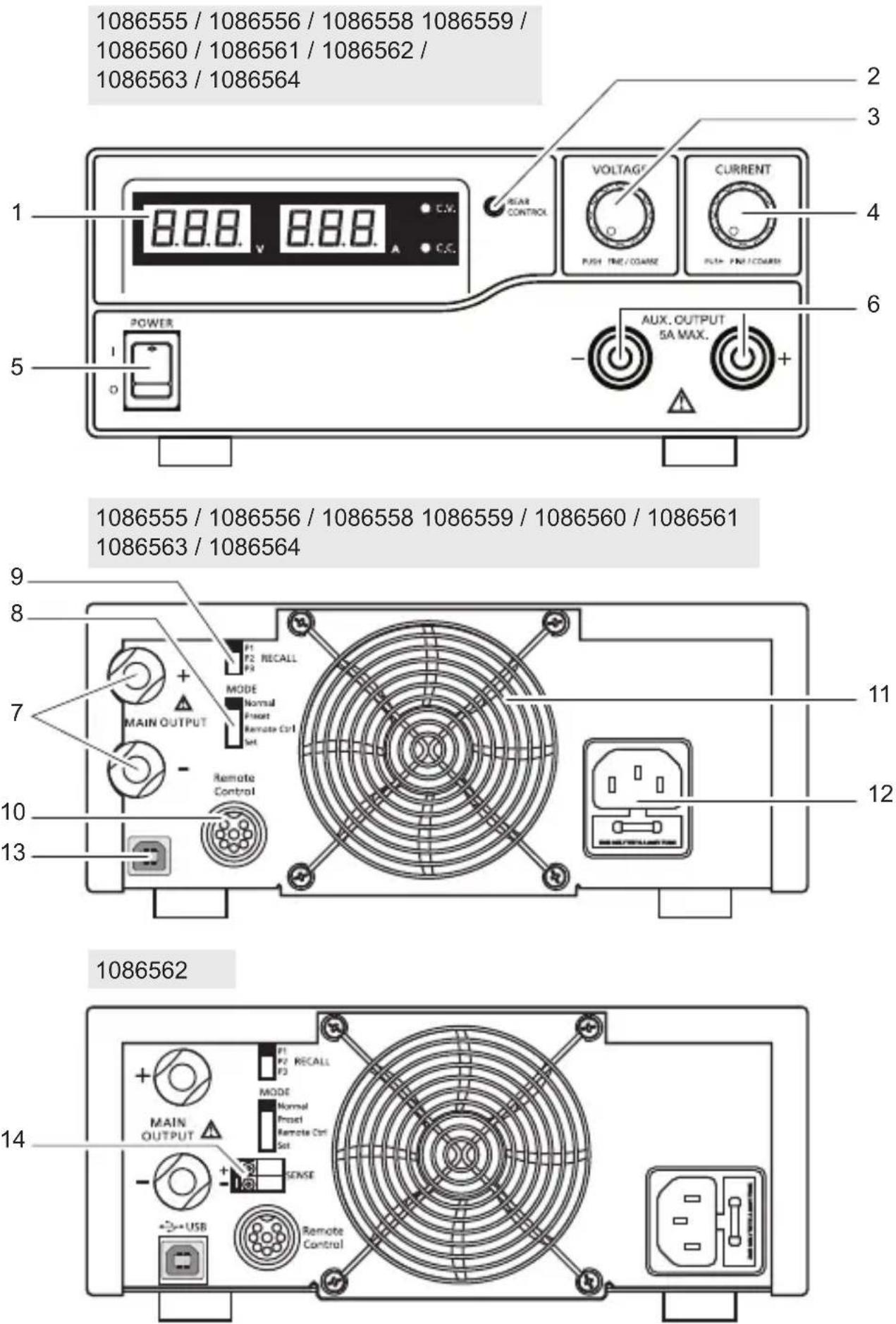 VOLTCRAFT DPPS6010 - BEDIENELEMENTE - 1