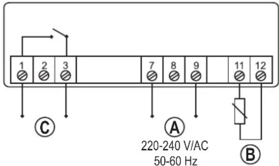 1 2 3 7 8 9 11 12 ① ② A 220-240 V/AC 50-60 Hz B