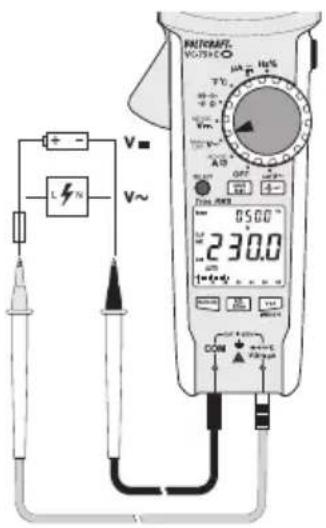 VOLTCRAFT VC750 E - b) Tension continue (V/DC) - 1