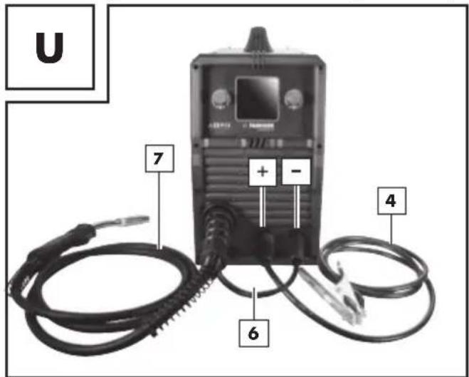 PARKSIDE PMPS 200 A1 - - Tilpasning af apparatet til svejsning med flux core-tråd uden beskyttelsesgas - 1