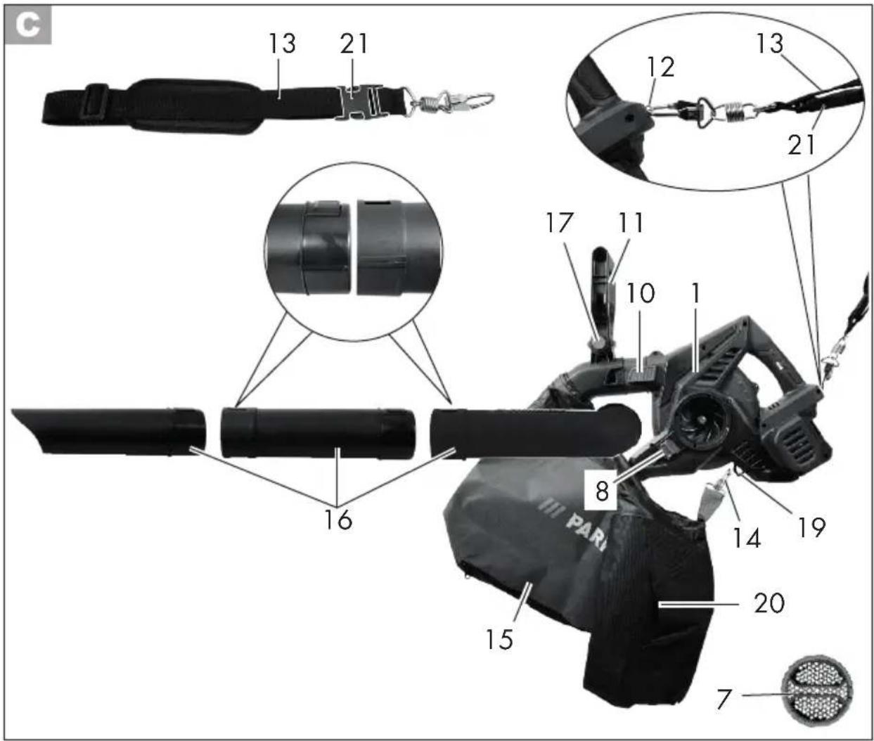 PARKSIDE PLSA 40Li C2 - Robbantott ábra • Eksplozijska risba - 2