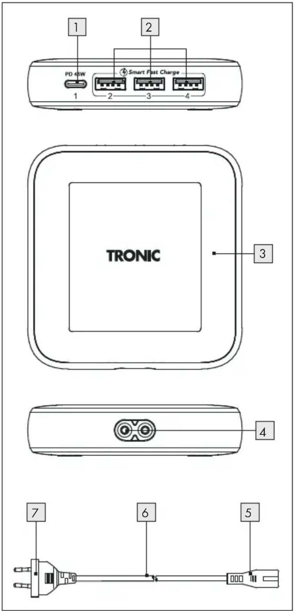 TRONIC TPA 65A1 - 4-NÁSOBNÁ USB NABÍJACKA - 2