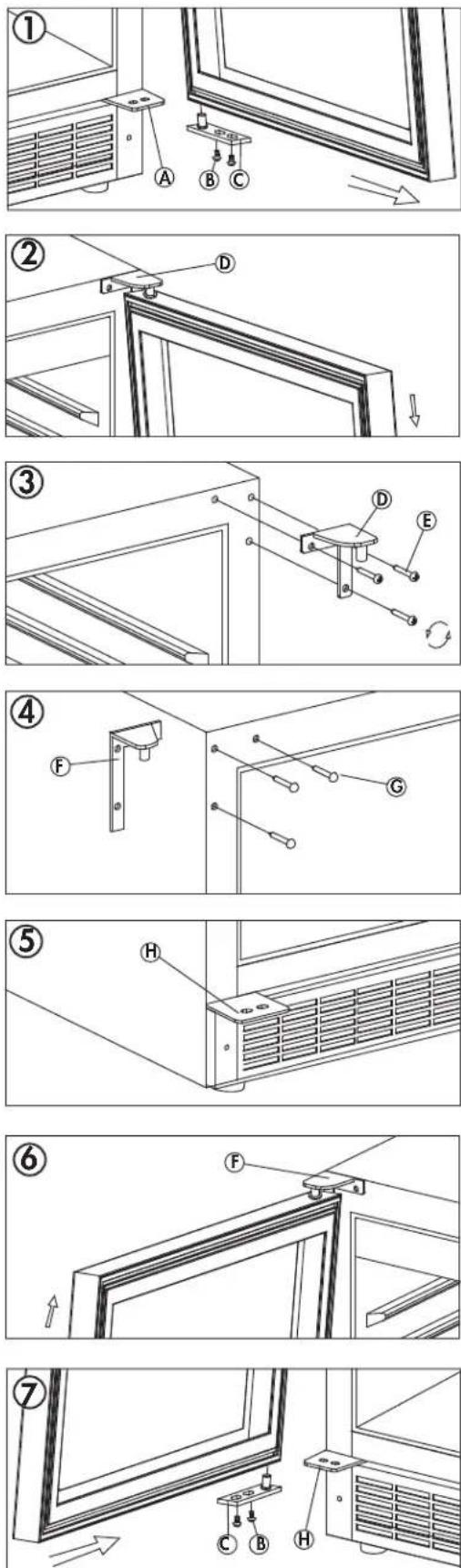 DANBY Silhouette DIM32D2BSSPR - DOOR REVERSAL INSTRUCTIONS - 1