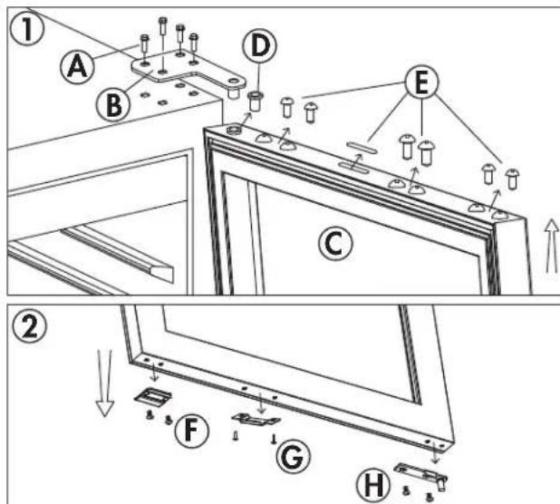 DANBY Silhouette SPRWC140D1SS - DOOR REVERSAL INSTRUCTIONS - 1