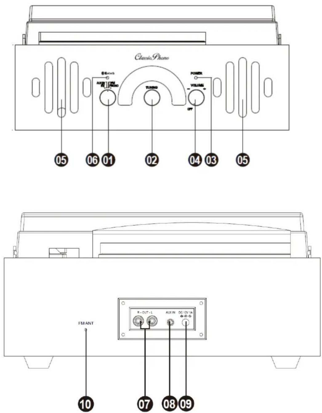 Classic Phono TT41OK - Bedienelemente und Komponenten - 2