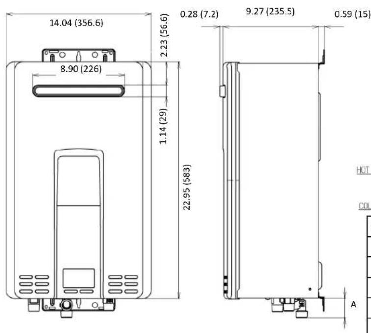 Rinnai V65iP - Dimensions - 4