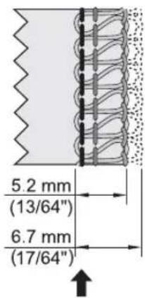 5.2 mm (13/64") 6.7 mm (17/64)