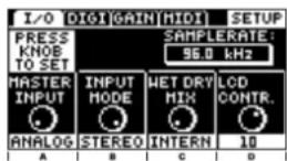 BEHRINGER Vverb Pro REV2496 - To μενού SETUP - 1