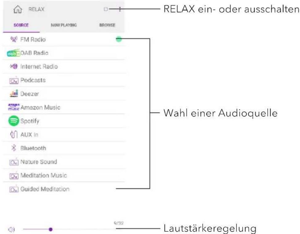 SONORO Prestige SO331 - Verwendung der UNDOK™ App zur Steuerung des RELAX - 3