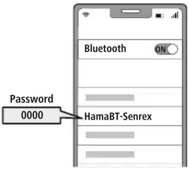 HAMA BTSenrex - Upozornění-HesloBluetooth® - 2