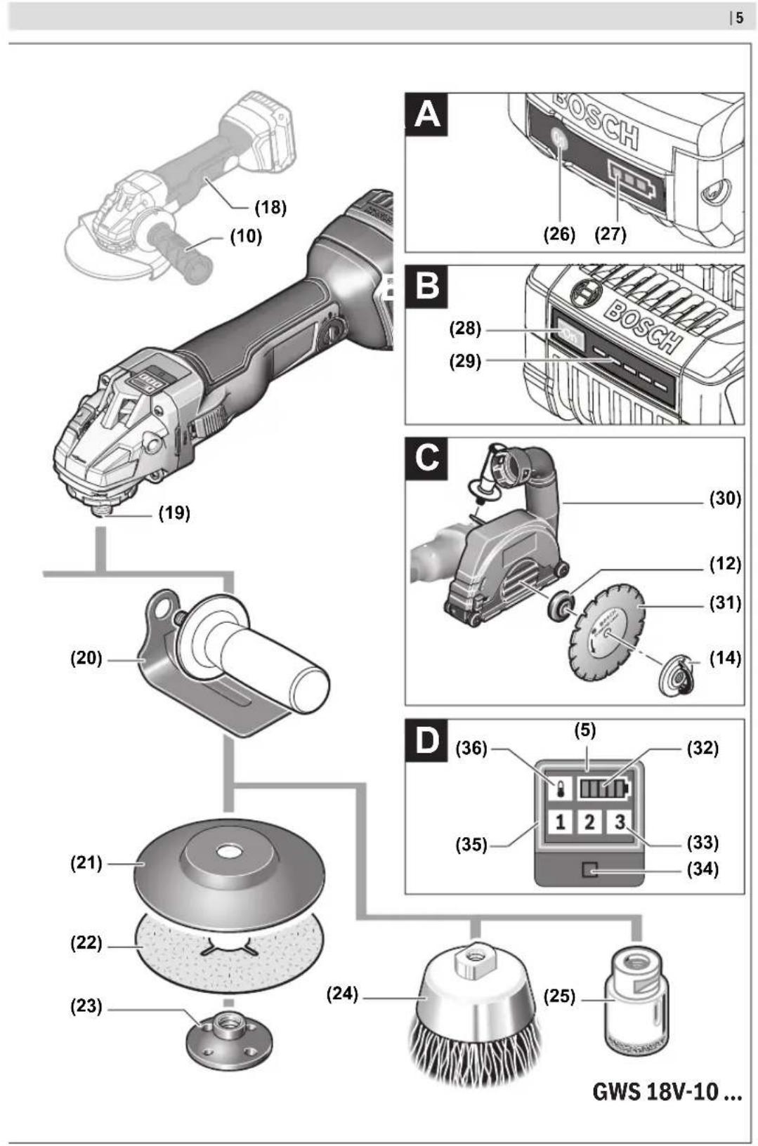 BOSCH GWS 18V10 Professional - 14