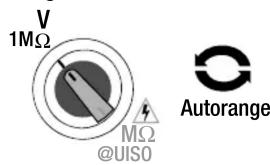 V 1MΩ MΩ @UISO Autorange