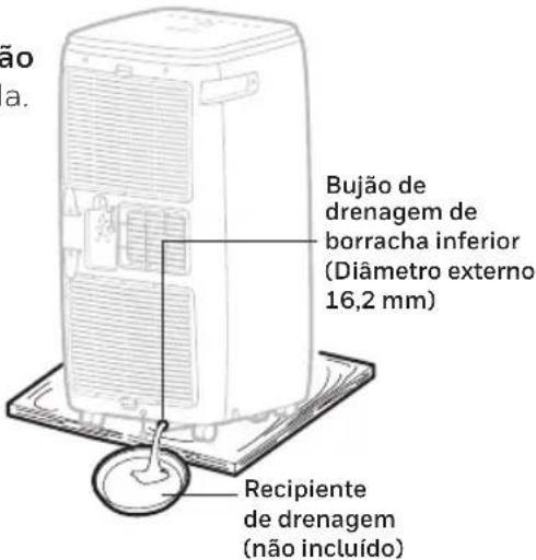 Bujão de drenagem de borracha inferior (Diâmetro externo 16,2 mm) Recipiente de drenagem (não incluído)