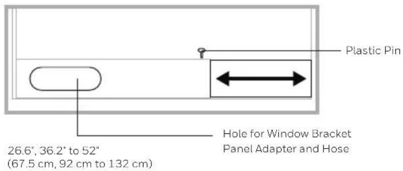 Plastic Pin 26.6", 36.2" to 52" (67.5 cm, 92 cm to 132 cm) Hole for Window Bracket Panel Adapter and Hose