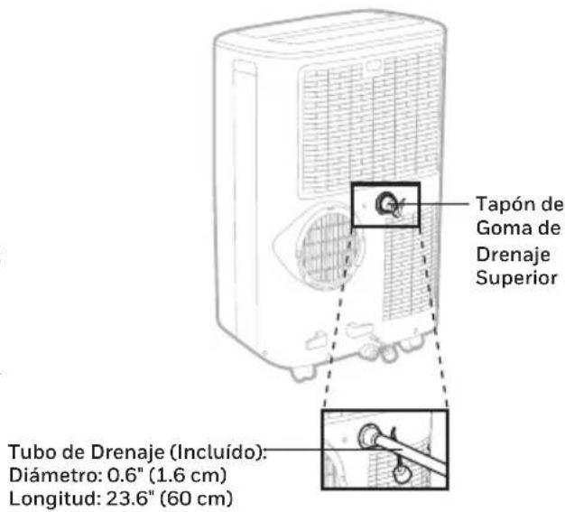 Tapón de Goma de Drenaje Superior Tubo de Drenaje (Incluido): Diámetro: 0.6" (1.6 cm) Longitud: 23.6" (60 cm)