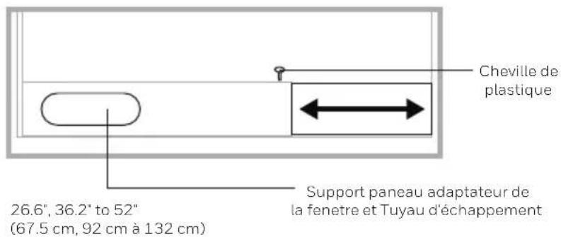 Cheville de plastique 26.6", 36.2" to 52" (67.5 cm, 92 cm à 132 cm) Support paneau adaptateur de la fenetre et Tuyau d'échappement