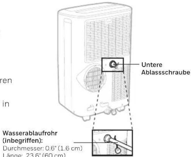 Untere Ablassschraube Wasserablaufrohr (inbegriffen): Durchmesser: 0.6" (1.6 cm) Länge: 23.6" (60 cm)