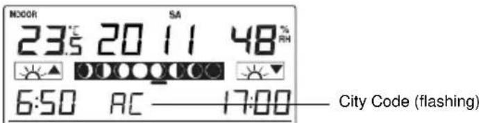 TFA Linea Plus 35.1144.01 - LOCATION SETTING FOR SUNRISE/SUNSET TIME - 2