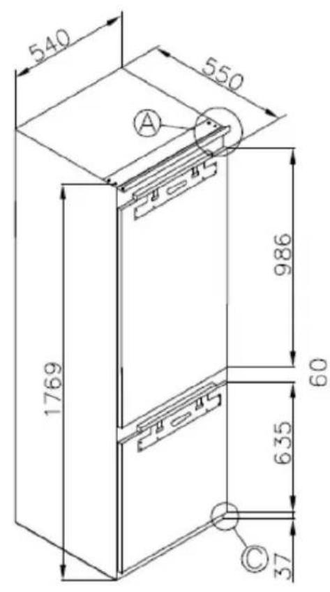 SMEG CB2485U - Cabinet Door Dimensions - 2