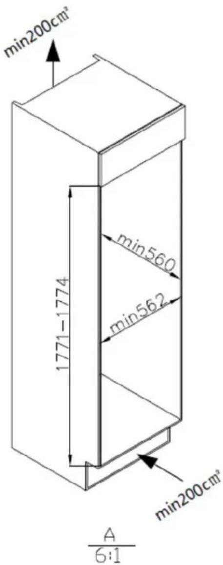 SMEG CB2485U - Cabinet Door Dimensions - 1