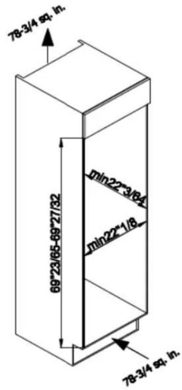 SMEG CB2485U - Unit and Cavity Dimensions - 1