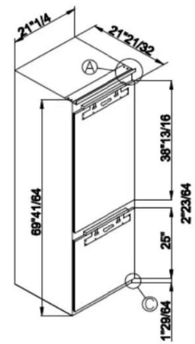 SMEG CB2485U - Unit and Cavity Dimensions - 2