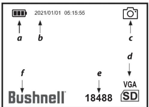 BUSHNELL Equinox X650 - ICONE E INDICATORI DEL DISPLAY ("HUD") - 1