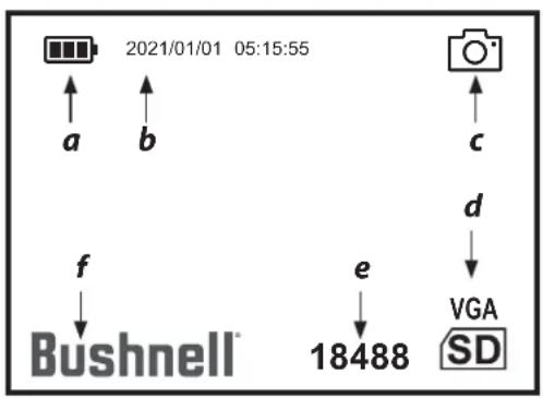BUSHNELL Equinox X650 - ICONOS E INDICADORES DE LA PANTALLA ("HUD") - 1