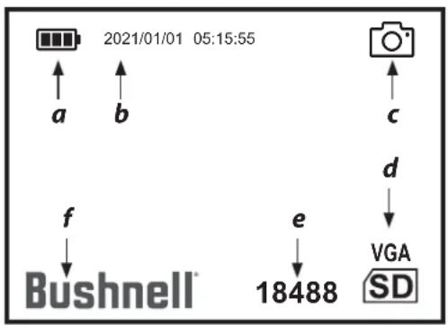BUSHNELL Equinox X650 - ICONES E INDICADORES DO VISOR ("HUD") - 1