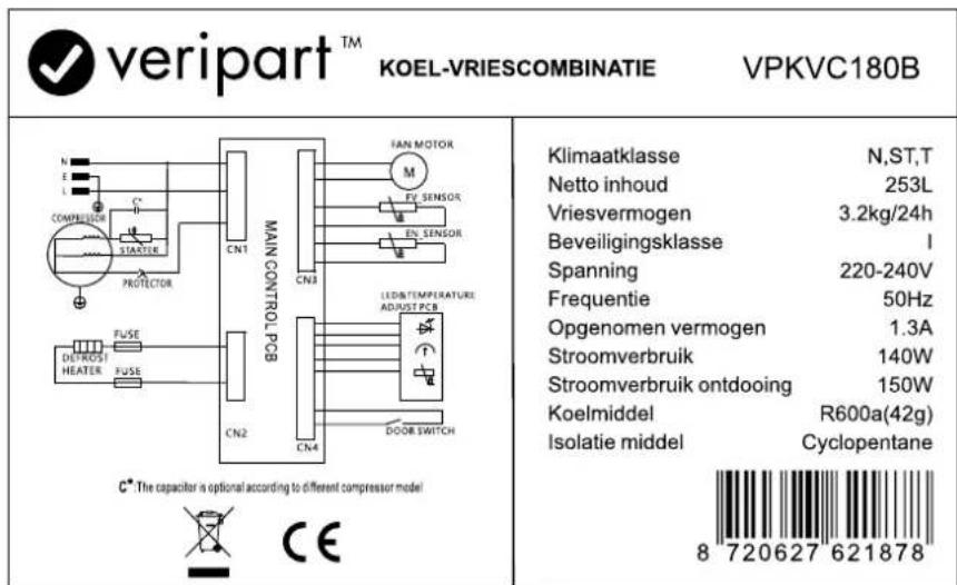 Veripart VPKVC180B - Zwart - Black - Noir - Schwarz - 1