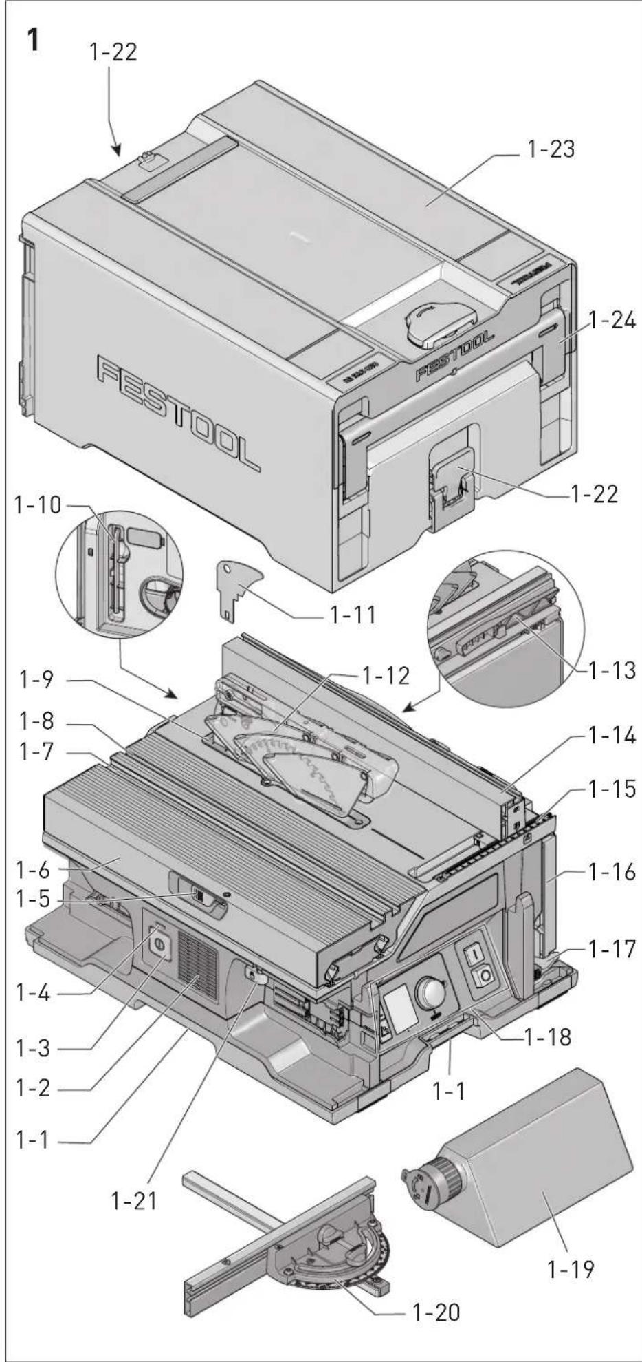 1 1-22 1-23 1-24 FESTOOL 1-22 1-10 1-11 1-9 1-8 1-7 1-6 1-5 1-4 1-3 1-2 1-1 1-21 1-19 1-20 1-18 1-17 1-16 1-15 1-14 1-13 1-12
