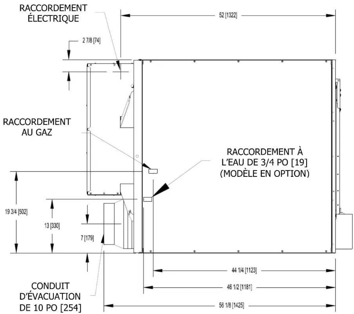 Dexter Laundry T170 - Dimensions de la sécheuse à inversement t-80 - VUE de DESSUS - 1