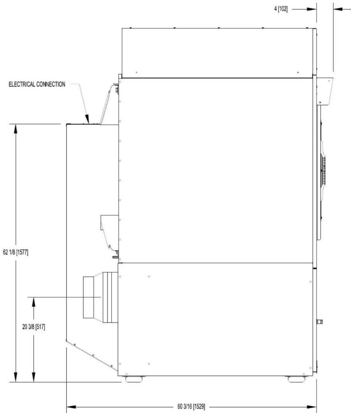 Dexter Laundry T170 - T-120 REVERSING DRYER DIMENSIONS - 2