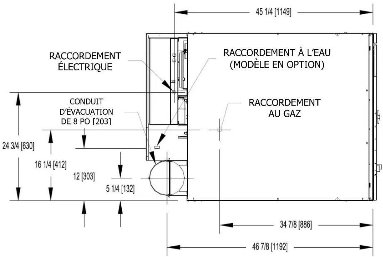 Dexter Laundry T170 - Dimensions de la sécheuse à inversement t-50 - VUE de DESSUS - 1