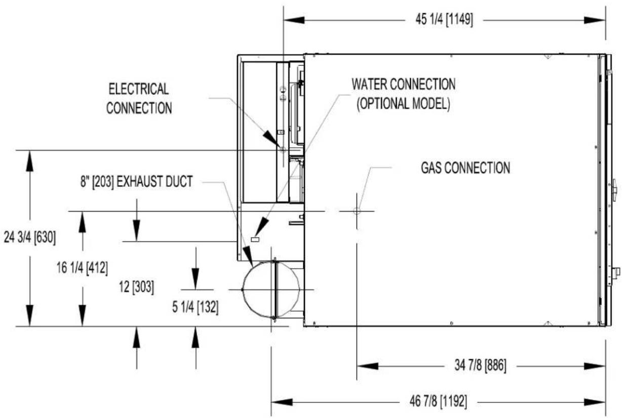 Dexter Laundry T170 - T-80 REVERSING AND NON-REVERSING DRYER DIMENSIONS - FRONT VIEW - 2