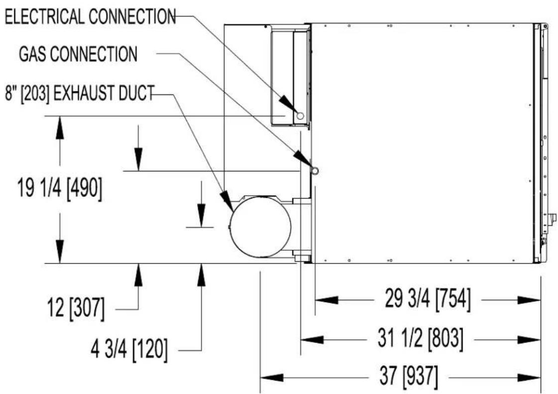 Dexter Laundry T120 - T-30 DRYER DIMENSIONS- TOP VIEW - 1