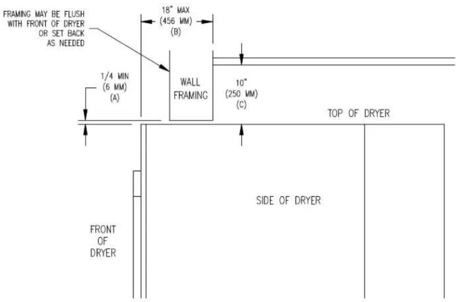 Dexter Laundry T120 - VERTICAL CLEARANCE DIMENSIONS - 1